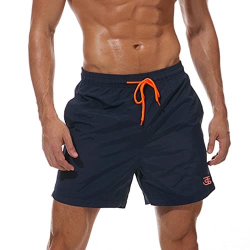 JustSun Badehose Herren Badeshorts Herren Kurz Schnelltrocknend Männer Schwimmhose Boardshorts Herren Beachshorts Swim Shorts Dunkelblau S von JustSun