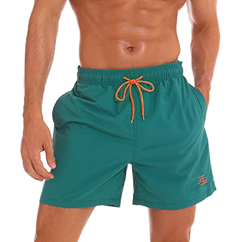 JustSun Badehose Herren Badeshorts Herren Kurz Schnelltrocknend Männer Schwimmhose Boardshorts Herren Beachshorts Swim Shorts Gras-Grün S von JustSun