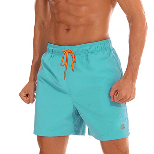 JustSun Badehose Herren Badeshorts Herren Kurz Schnelltrocknend Männer Schwimmhose Boardshorts Strandshorts Herren Beachshorts Blau L von JustSun