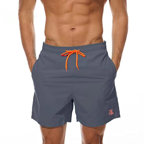 JustSun Badehose Herren Badeshorts Herren Kurz Shorts Schnelltrocknend Männer Schwimmhose Boardshorts Strandshorts Herren Beachshorts Grau M von JustSun