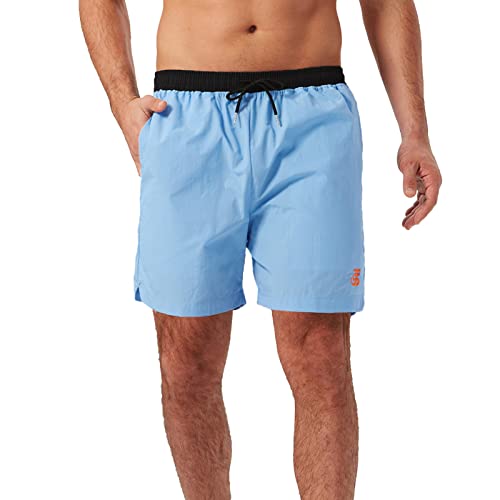 JustSun Badehose Herren Wasserabweisend Sommer Surf Badeshorts Schnelltrockend Schwimmhose mit Mesh-Futter und Taschen Himmelblau Medium von JustSun