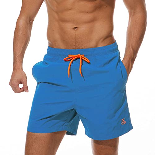 JustSun Herren Badehose Männer Badeshorts Herren Kurz Schnelltrocknend Schwimmhose Boardshorts Strandshorts Herren Beachshorts Navyblau XXL von JustSun