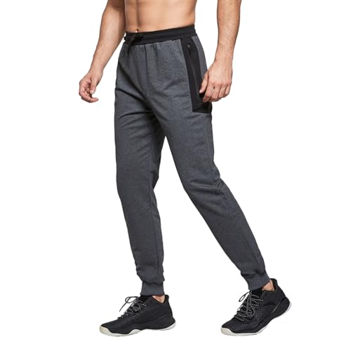 JustSun Jogginghose Herren Baumwolle Trainingshose Männer Sporthose Herren Lang Freizeithose Herren Grau S von JustSun