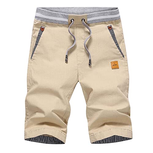 JustSun Kurze Hosen Herren Shorts Sommer Shorts Chino Baumwolle mit Tunnelzug Khaki M JustSun Kurze Hosen Herren Shorts Sommer Shorts Chino Baumwolle mit Tunnelzug Khaki M von JustSun