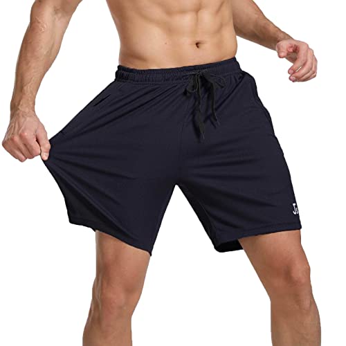 JustSun Kurze Hosen Herren Shorts Sommer Kurz Sporthose Herren Jogginghose Sport Shorts Sweatshorts Trainingshose Laufshorts mit Reissverschluss Blau M von JustSun