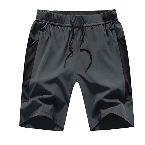 JustSun Kurze Hosen Herren Shorts Sommer Sporthose Herren Kurz Jogginghose Sport Trainingshose Laufshorts mit Reißverschluss Grau XL von JustSun