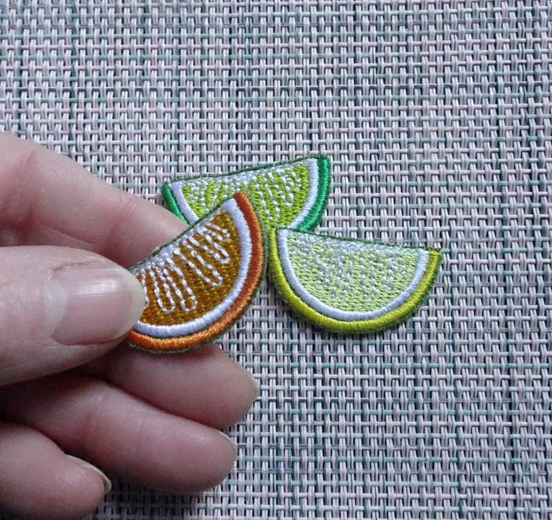 Patches Ab 2st. Fruchtscheiben, Applikation Zitrone Limette Mandarine, Aufbügelbare Minifruchtscheiben Gestickt, Bügelfrucht Patches Ab 2st. Fruchtscheiben, Applikation Zitrone Limette Mandarine, Aufbügelbare Minifruchtscheiben Gestickt, Bügelfrucht von JustTinasart