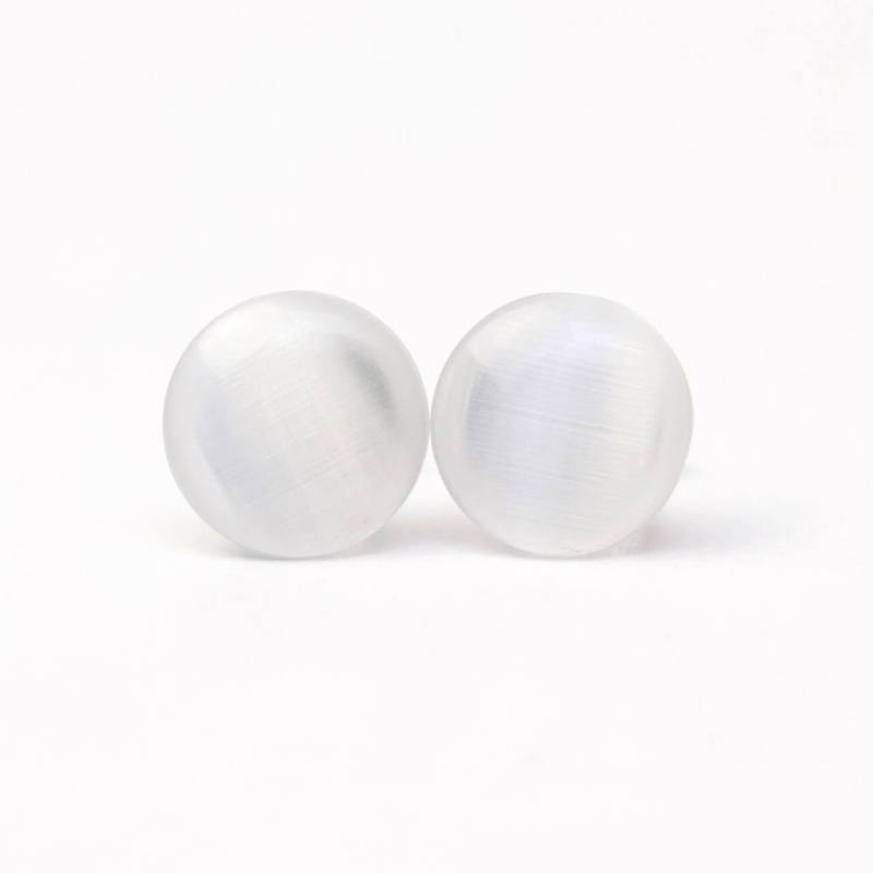 Edelstahl Cateye Ohrstecker in Weiß - Geschenkidee Just Trisha Edelstahl Cateye Ohrstecker in Weiß - Geschenkidee Just Trisha von JustTrisha