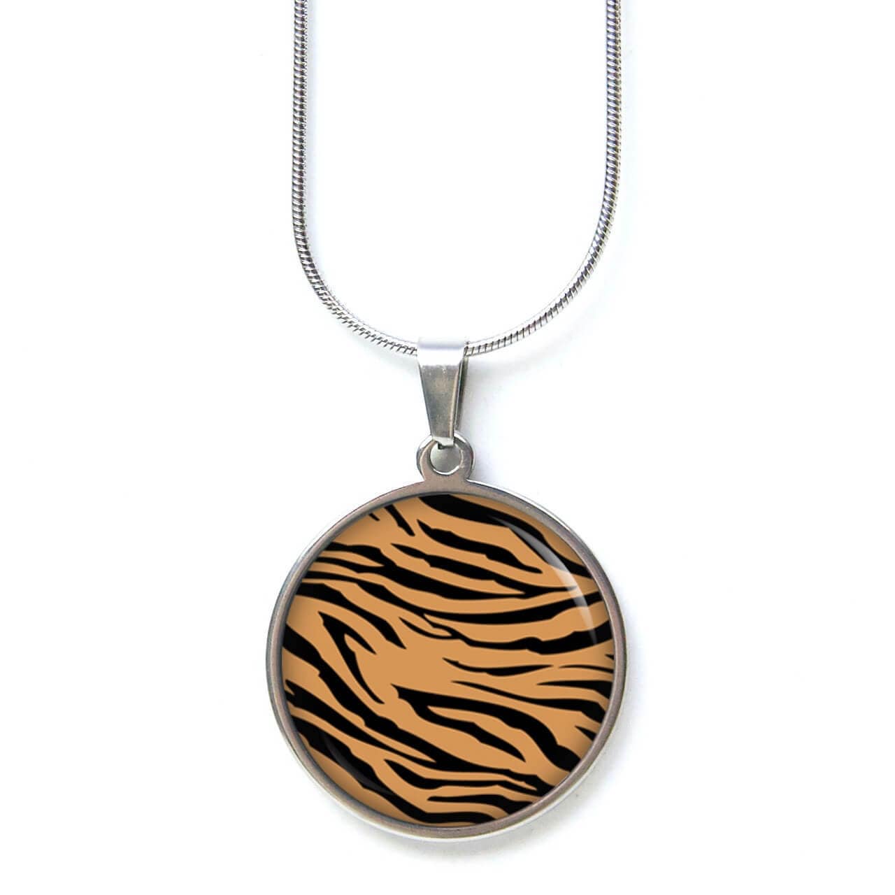 Edelstahl Kette Tiger Muster Tiermotiv - Geschenkidee Von Just Trisha von JustTrisha