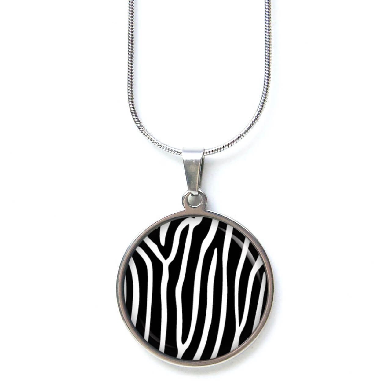 Edelstahl Kette Zebra Muster Tierliebe Afrika - Geschenkidee Von Just Trisha von JustTrisha