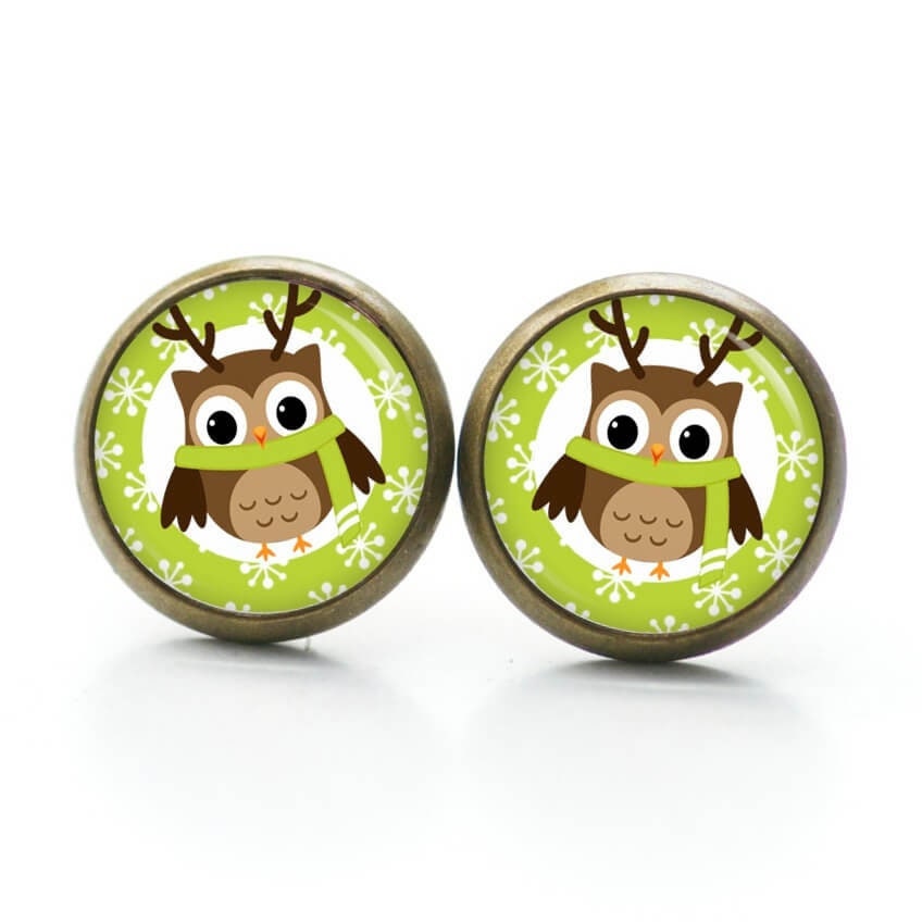 Ohrstecker/Ohrhänger Eule Weihnachten Xmas Reindeer Nikolaus Geschenkidee Von Just Trisha von JustTrisha