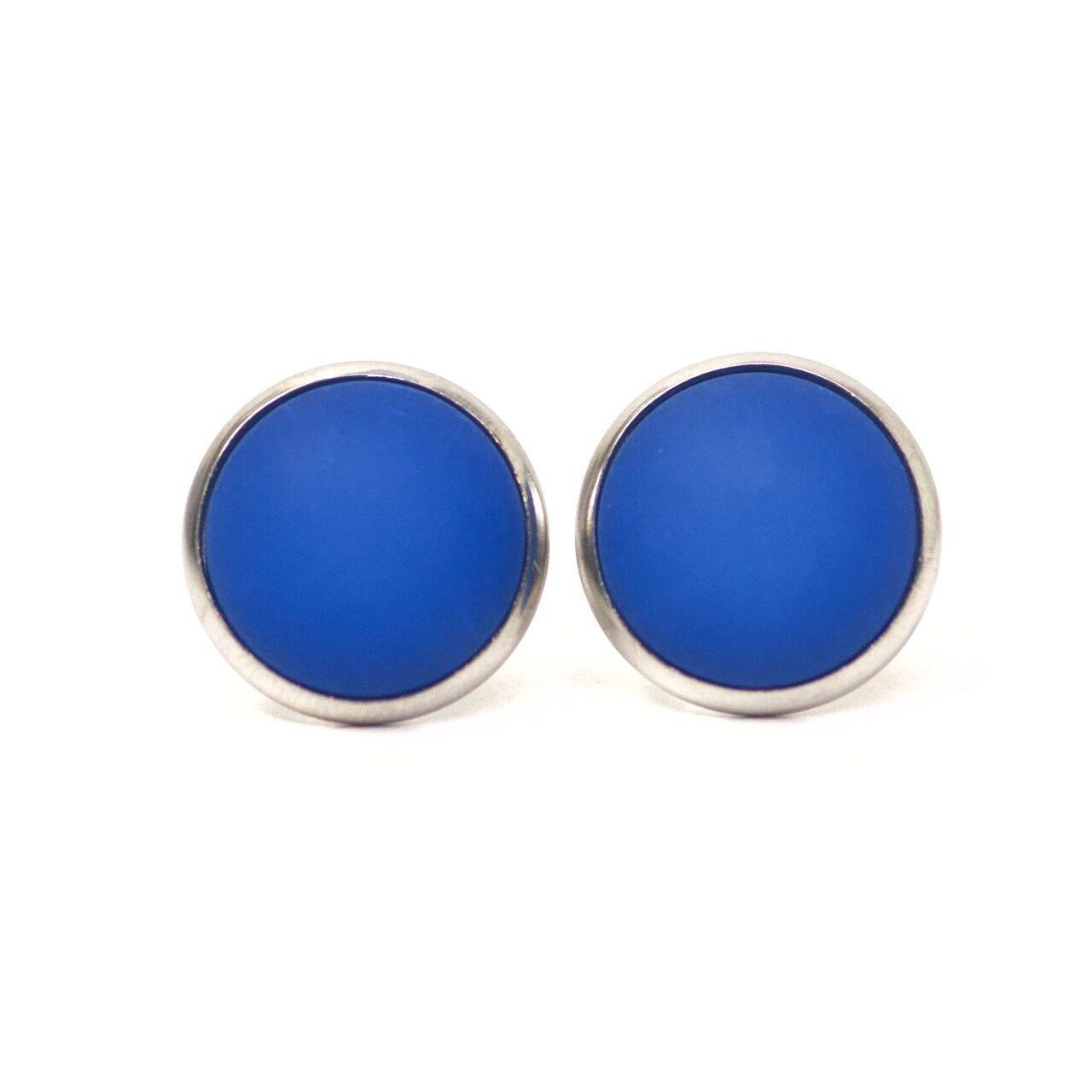 Ohrstecker - Clipse Ohrhänger Mit Polaris Perle Blau Matt Edelstahl Schmuck Geschenkidee Just Trisha von JustTrisha