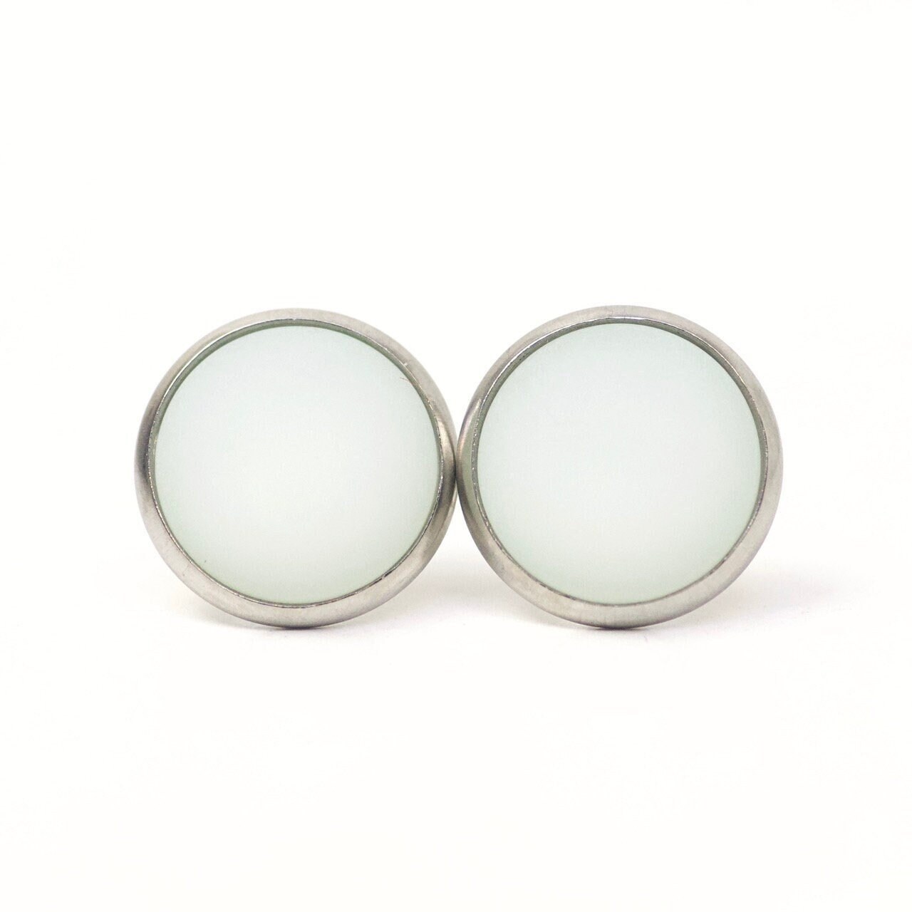 Ohrstecker - Clipse Ohrhänger Mit Polaris Perle Helles Mint Matt Edelstahl Schmuck Geschenkidee Just Trisha von JustTrisha