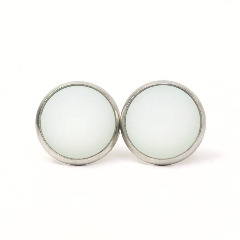 Ohrstecker - Clipse Ohrhänger Mit Polaris Perle Helles Mint Matt Edelstahl Schmuck Geschenkidee Just Trisha von JustTrisha