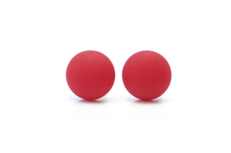 Ohrstecker - Clipse Ohrhänger Mit Polaris Perle Rubinrot Matt Edelstahl Schmuck Geschenkidee Just Trisha von JustTrisha