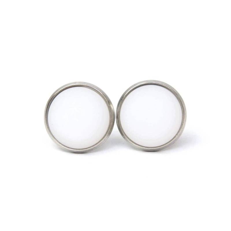 Ohrstecker - Clipse Ohrhänger Mit Polaris Perle Weiß Matt Edelstahl Schmuck Geschenkidee Just Trisha von JustTrisha