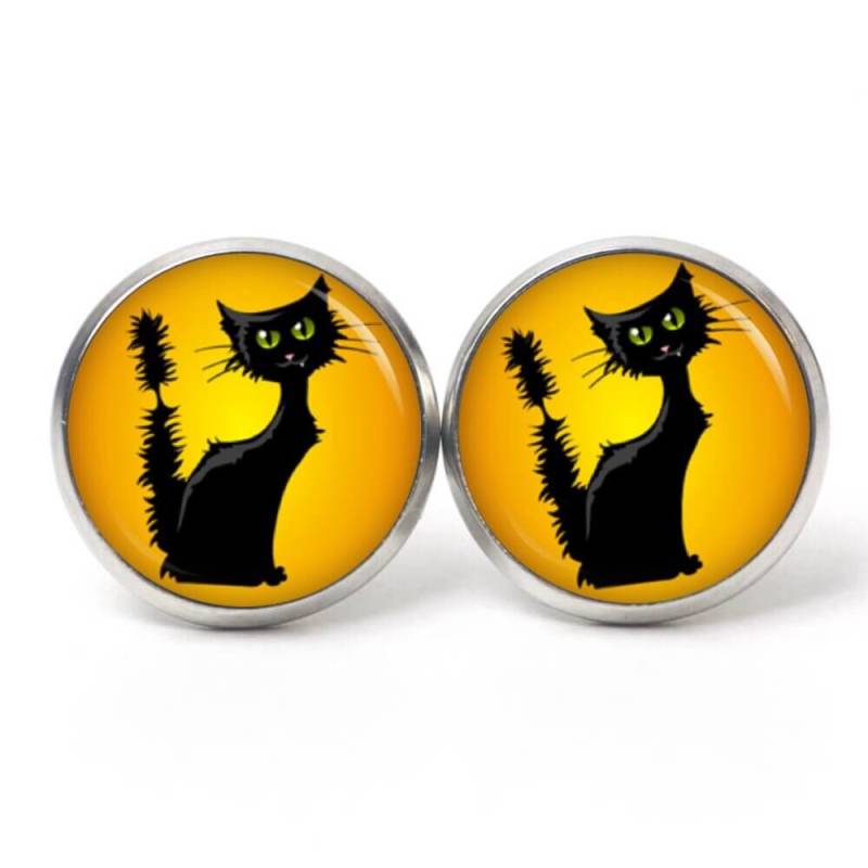 Ohrstecker Ohrhänger Clipse Halloween Verrückte Katze Happy von JustTrisha