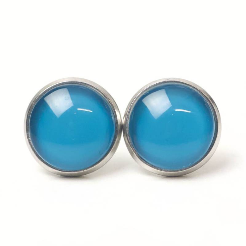 Ohrstecker Ohrhänger Clipse Lichtblau - Verschiedene Größen Geschenkidee Von Just Trisha von JustTrisha