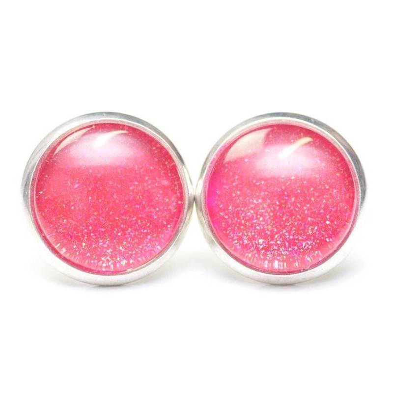 Ohrstecker Ohrhänger Clipse Pink Rosa Glitzernd - Verschiedene Größen Geschenkidee Von Just Trisha von JustTrisha