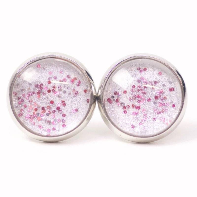 Ohrstecker Ohrhänger Clipse Rosa Glitzernd - Verschiedene Größen Geschenkidee Von Just Trisha von JustTrisha