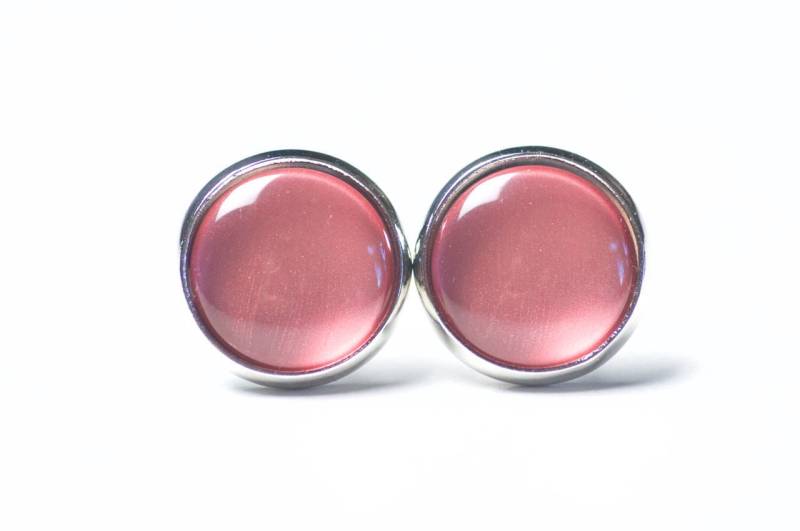 Ohrstecker Ohrhänger Clipse Rosa Rosé Metallic - Verschiedene Größen Geschenkidee Von Just Trisha von JustTrisha
