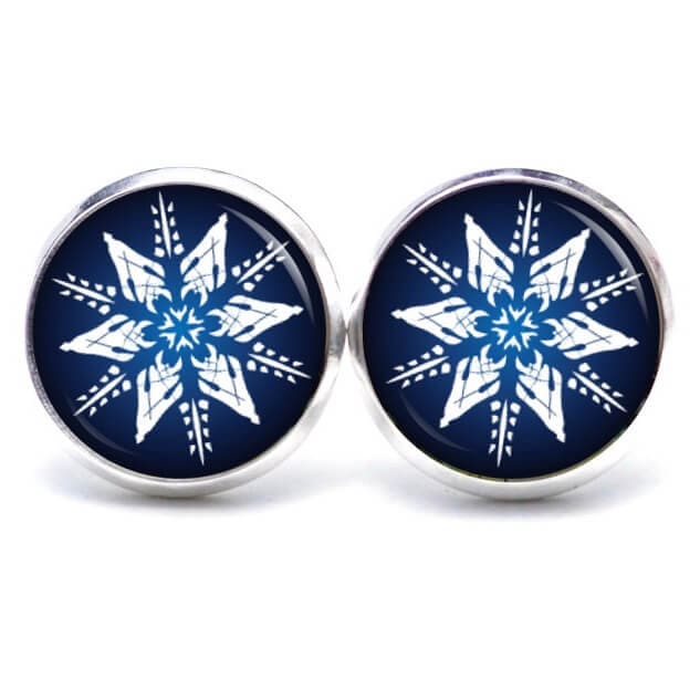 Ohrstecker Ohrhänger Clipse Weihnachtsstern Stern Weihnachten Xmas Winter Dunkelblau/Geschenkidee Von Just Trisha von JustTrisha