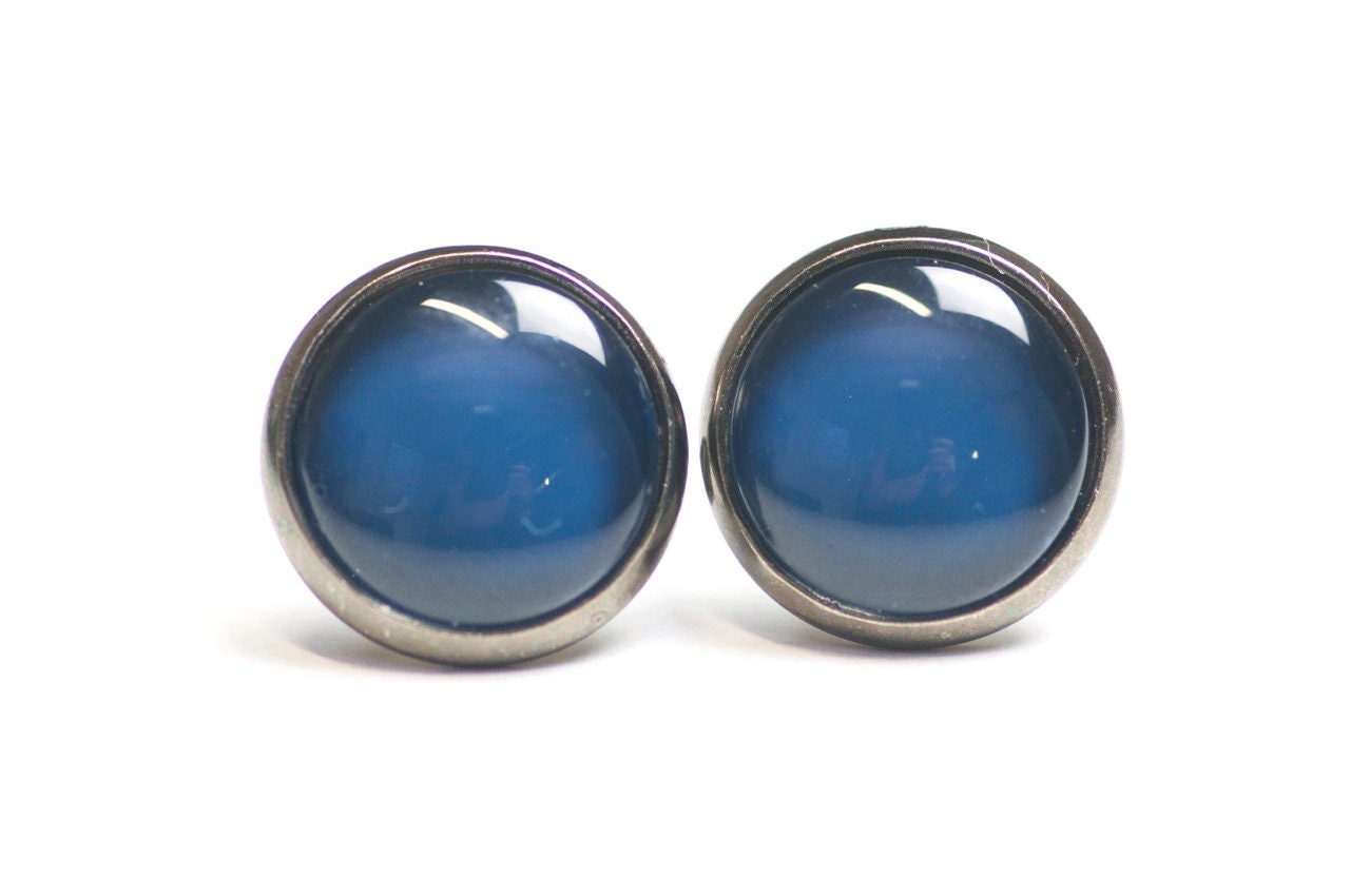 Ohrstecker Ohrhänger Clipse Winding Fjord Blau Dunkelblau - Verschiedene Größen von JustTrisha