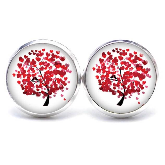 Ohrstecker Ohrhänger Ohrclipse Baum Mit Herzen Valentinstag - Verschiedene Größen von JustTrisha