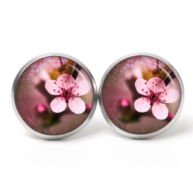 Ohrstecker Ohrhänger Ohrclipse Kirschblüten Rosa Rot Blumen Frühling, Verschiedene Größen von JustTrisha
