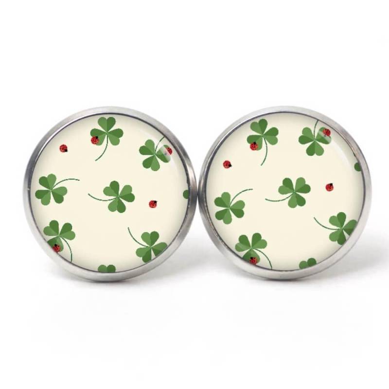 Ohrstecker Ohrhänger Ohrclipse Marienkäfer Mit Klee Kleeblätter Kleeblatt Glücksbringer/Geschenkidee Von Just Trisha von JustTrisha