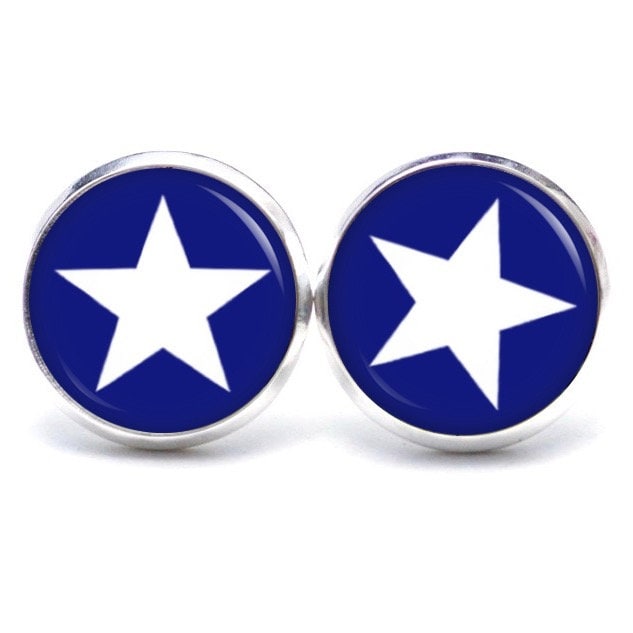 Ohrstecker Ohrhänger Ohrclipse Stern Weiß Blau Dunkelblau - Geschenkidee Just Trisha von JustTrisha