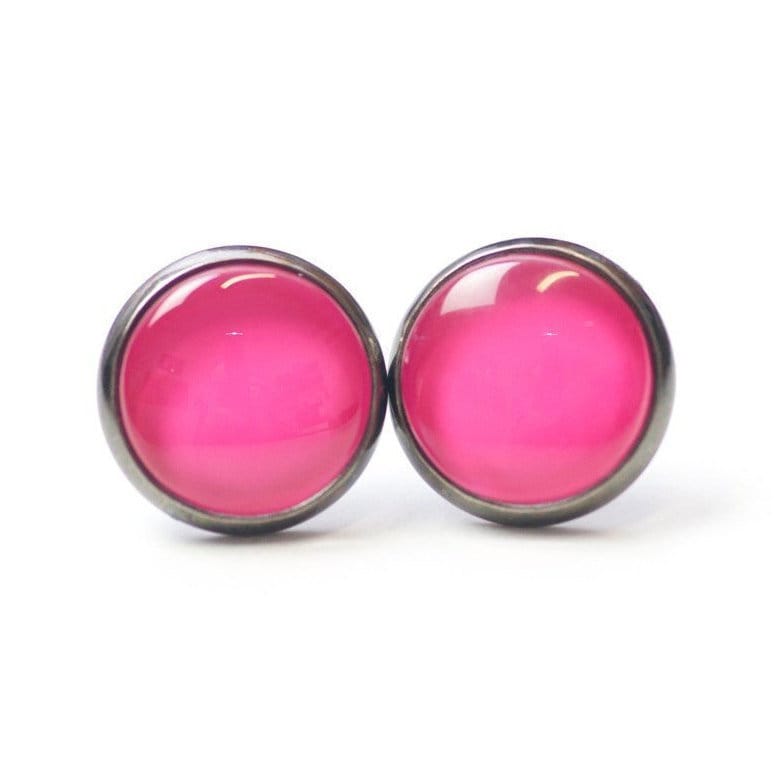 Ohrstecker Ohrhänger Ohrringe Knallig Pink Rosa - Verschiedene Größen Geschenkidee Von Just Trisha von JustTrisha