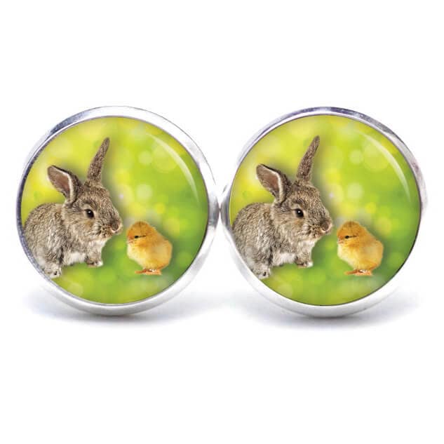 Ohrstecker Ohrhänger Ostern Osterhase Hase Mit Kücken, Edelstahl, Verschiedene Größen von JustTrisha