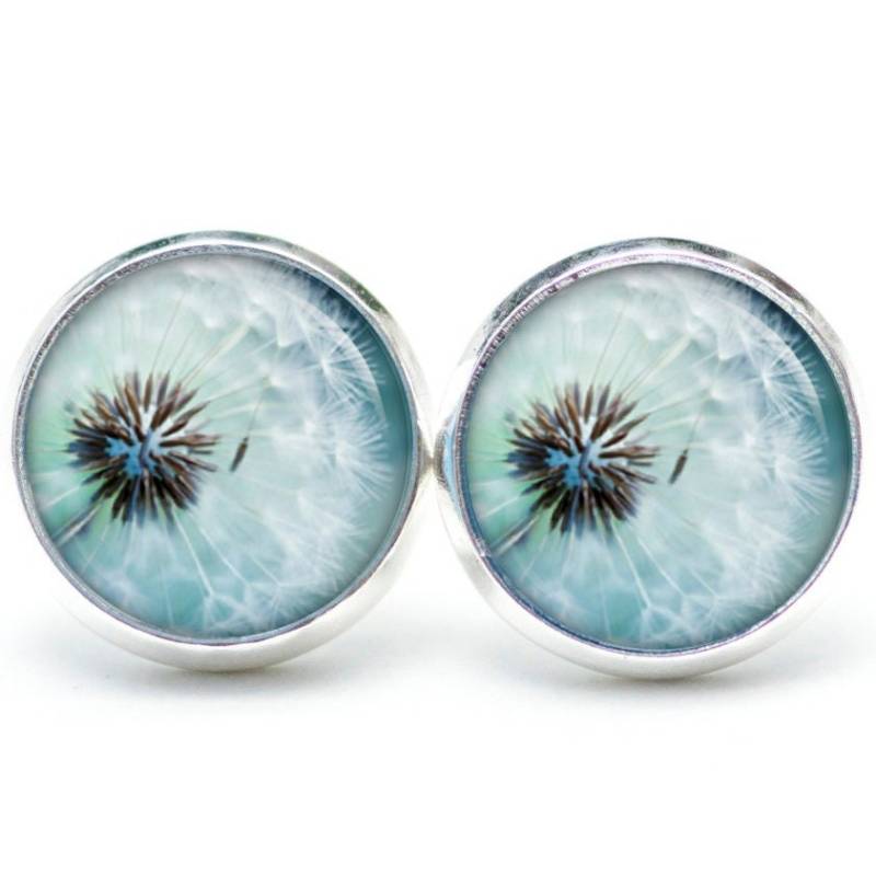 Ohrstecker Ohrringe Ohrclips Große Pusteblume Löwenzahn Blau - Verschiedene Größen Geschenkidee Just Trisha von JustTrisha