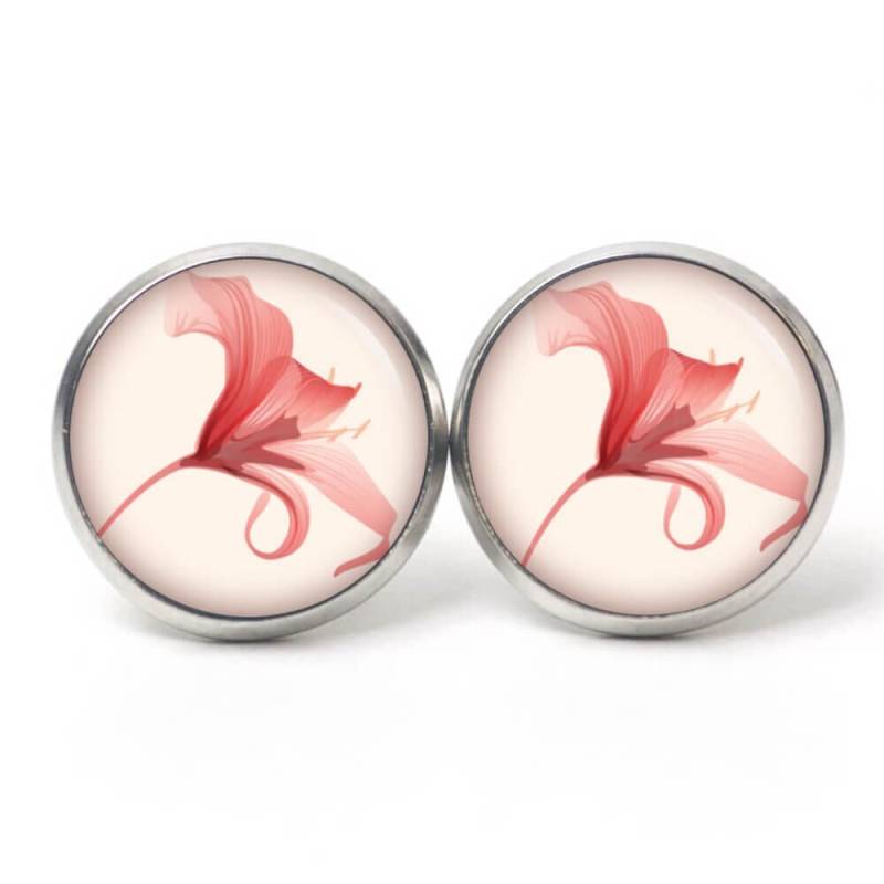 Ohrstecker Ohrringe Ohrclipse Zart Rote Lilie Lilien - Verschiedene Größen Geschenkidee Just Trisha von JustTrisha