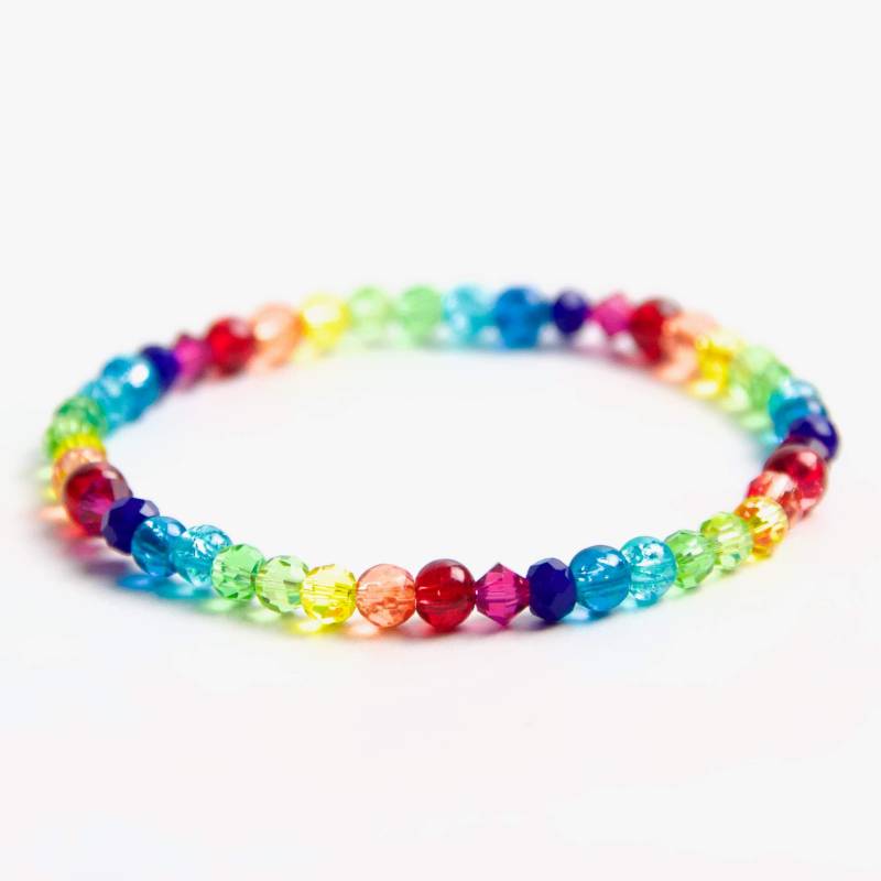 Zartes Perlenarmband Mit Regenbogen Perlen - Lgbtgia+ Gummiband Handmade Geschenkidee Just Trisha von JustTrisha