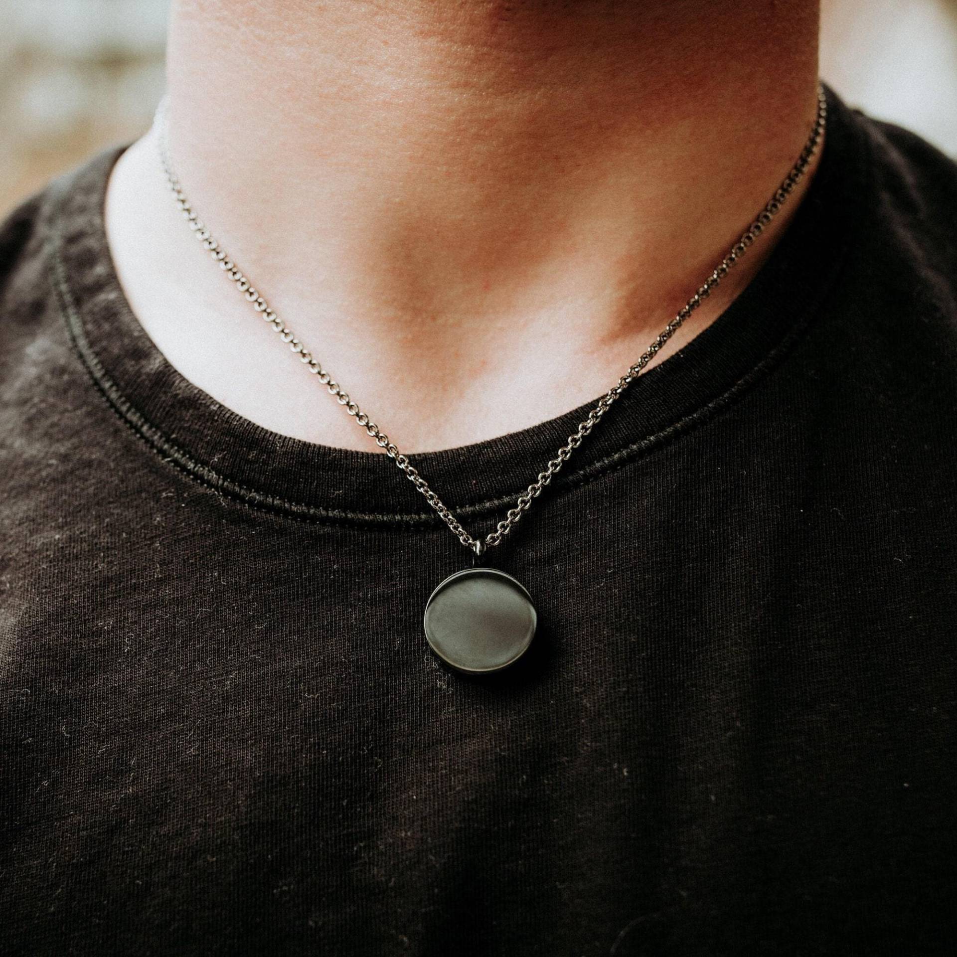 Benutzerdefinierte Handschrift Urne Halskette Schwarzes Edelstahl Ascheandenken - Haustier-Denkmal von JustVial