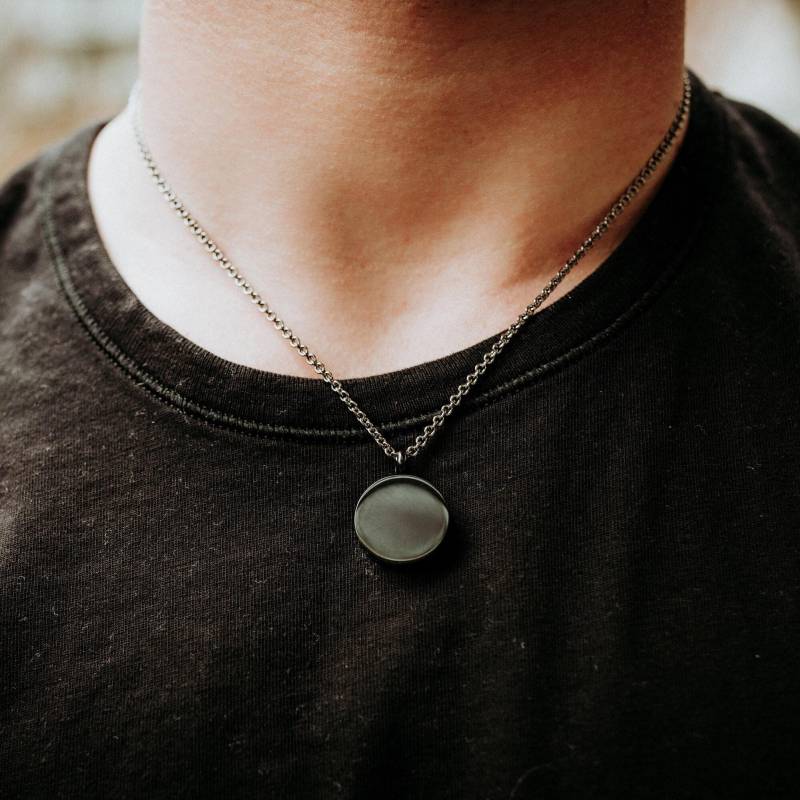 Benutzerdefinierte Handschrift Urne Halskette Schwarzes Edelstahl Ascheandenken - Haustier-Denkmal von JustVial