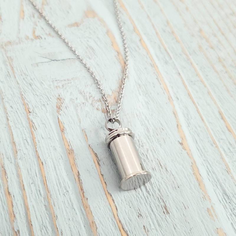 Edelstahl Pille Kapsel Anhänger Andenken Urne Feuerbestattung Halskette, Benutzerdefinierte Engravi - Petmemorialng von JustVial
