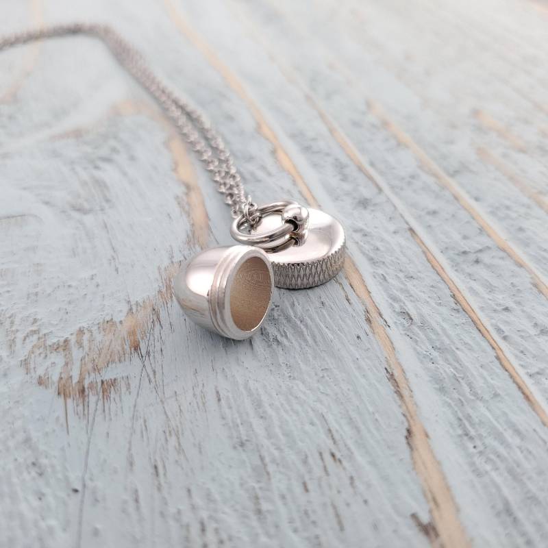 Eichelkapsel-Halskette Aus 925Er Silber Einäscherung Ascheurne Haustier-Denkmalanhänger von JustVial