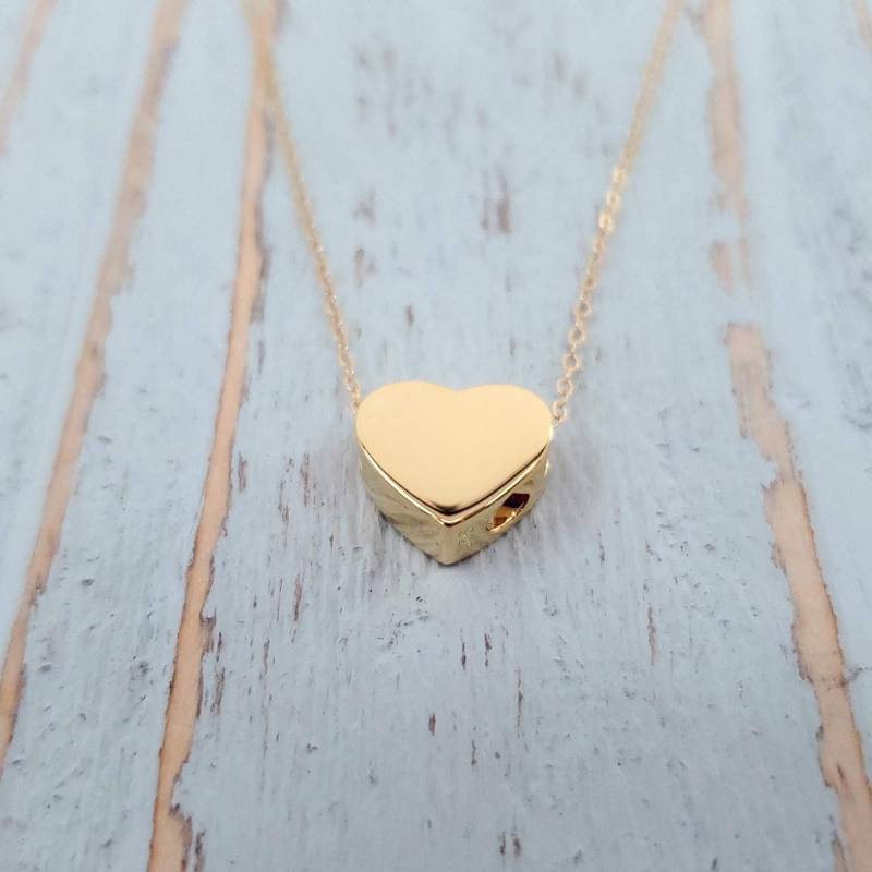 Gold Herz Urne Halskette Sterling Silber Andenken Feuerbestattung Anhänger, Benutzerdefinierte Gravur Haustier-Denkmal von JustVial