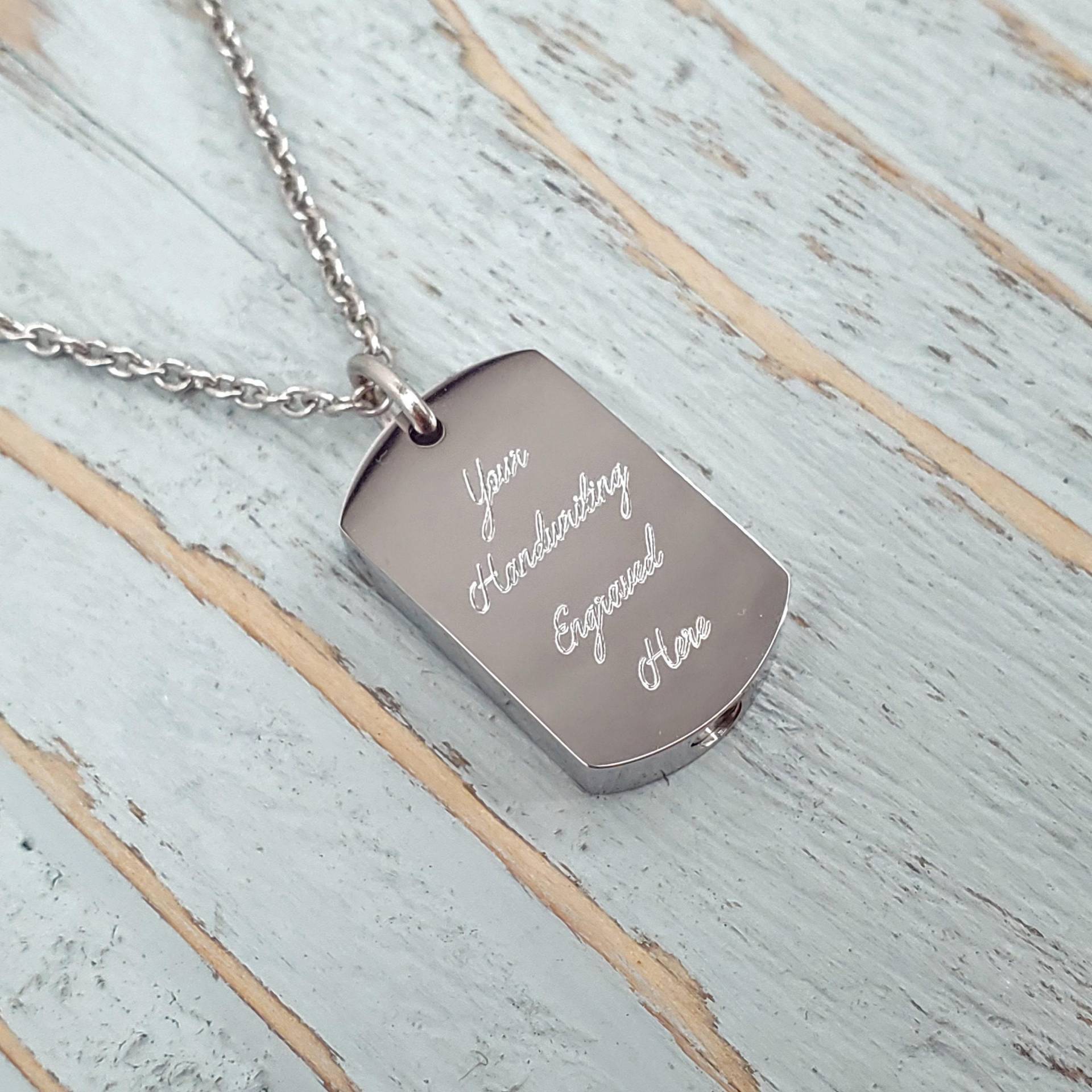 Hundemarke Asche Urne Feuerbestattung Halskette Massiver Edelstahl Mit Personalisierter Benutzerdefinierter Gravur - Haustier-Denkmal von JustVial