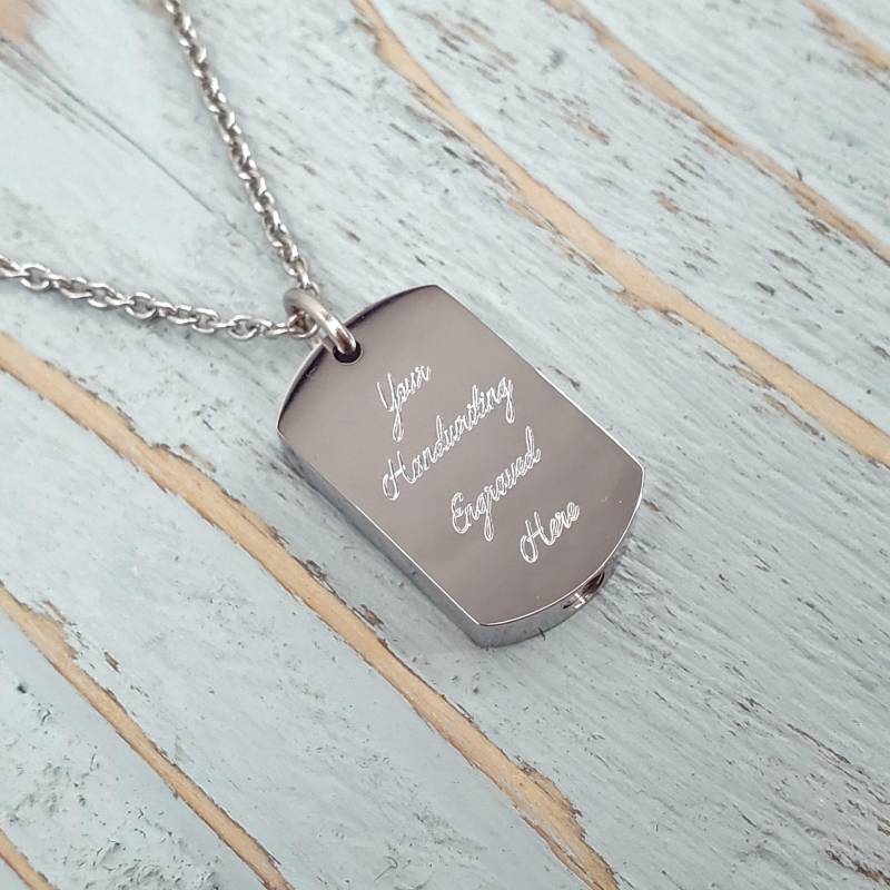 Hundemarke Asche Urne Feuerbestattung Halskette Massiver Edelstahl Mit Personalisierter Benutzerdefinierter Gravur - Haustier-Denkmal von JustVial