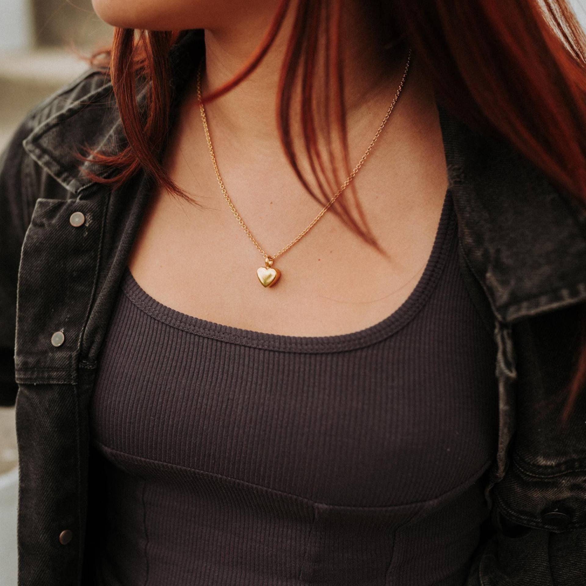 Kleine Goldherz Urne Halskette Personalisierte Haustier Erinnerung Andenken von JustVial