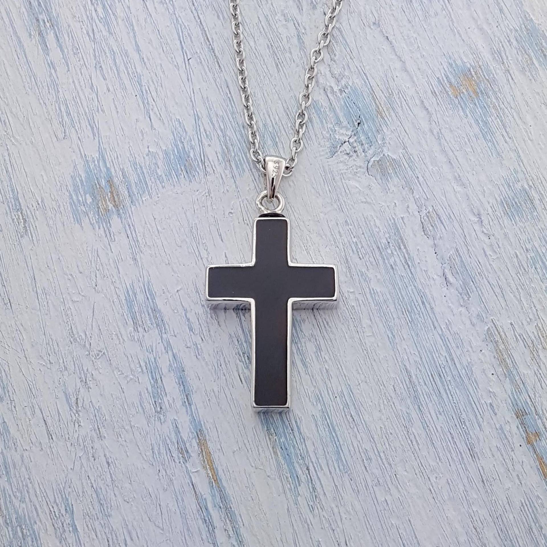 Kreuz Urne Anhänger Halskette 925 Sterling Silber Benutzerdefinierte Gravur - Haustier-Denkmal von JustVial