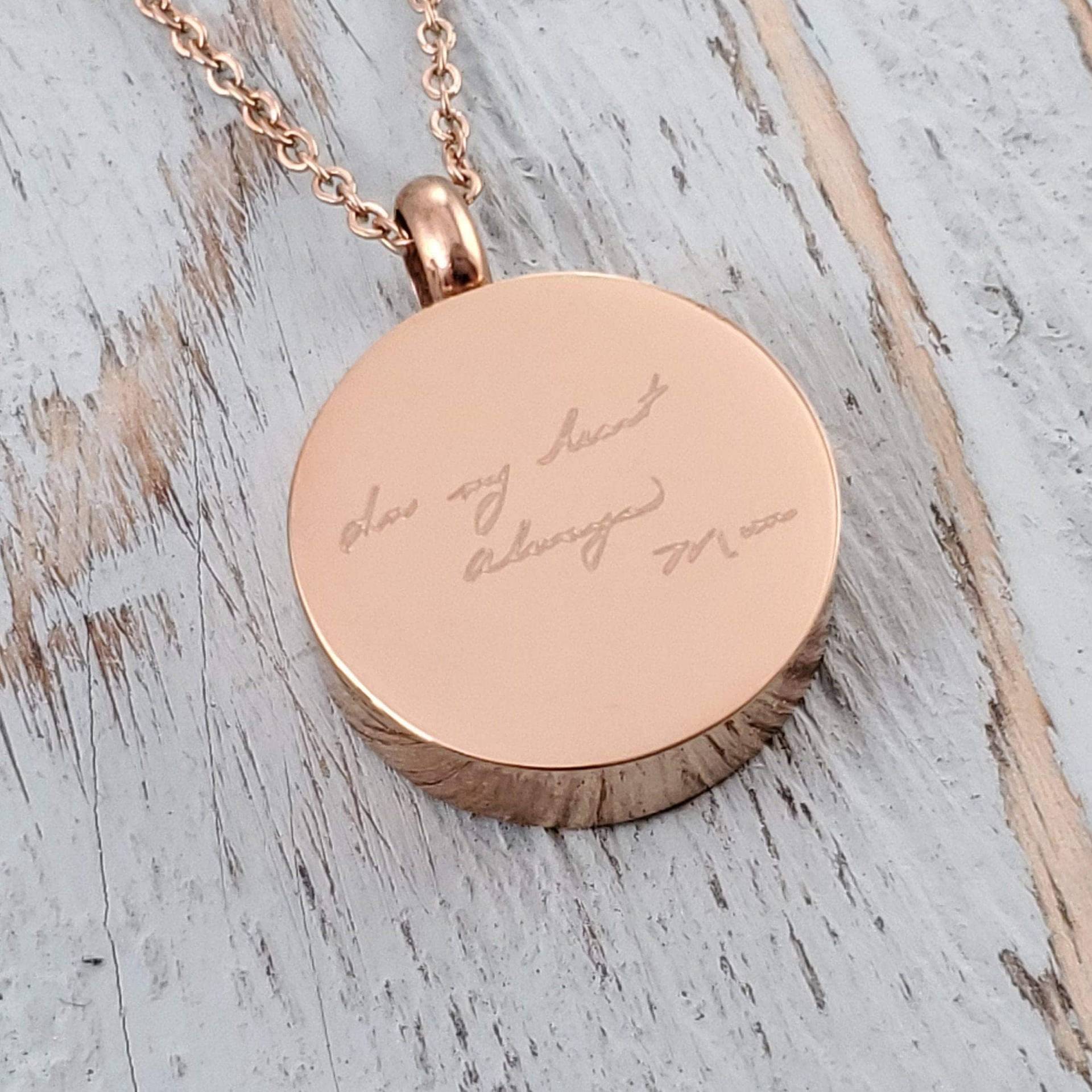 Personalisierte Urne Mit Handschrift Rosegold Edelstahl-Asche-Andenken - Haustier-Denkmal von JustVial