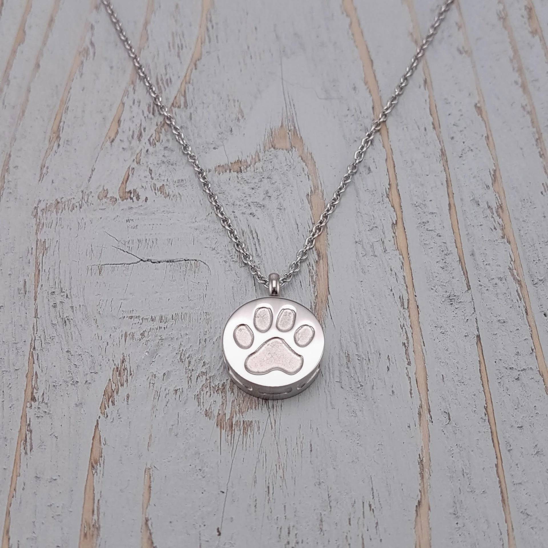 Pfotenabdruck Urne Halskette Edelstahl Haustier Schmuck von JustVial