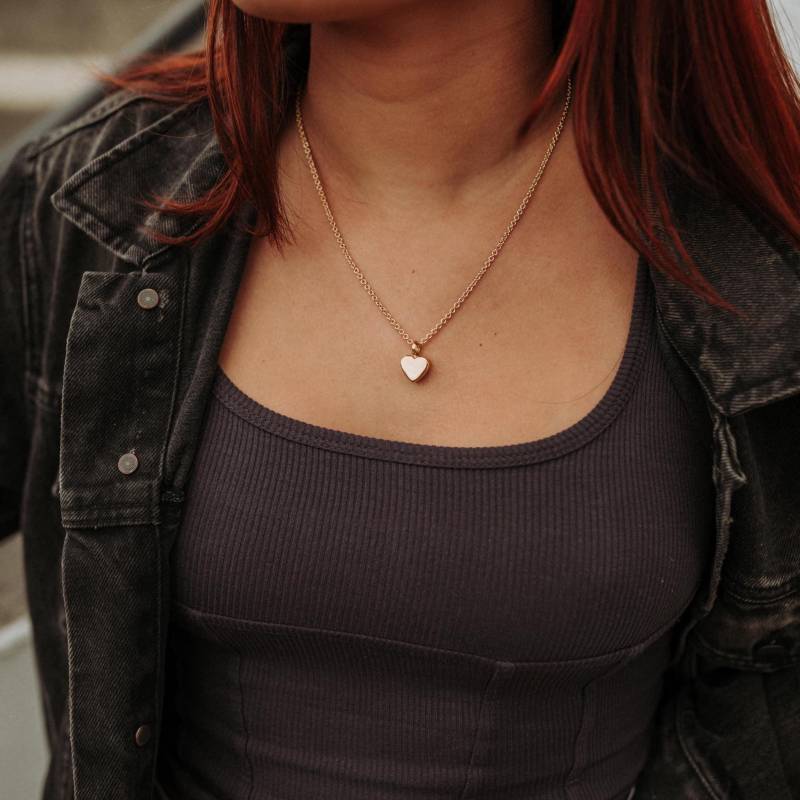 Rosegold Herz-Feuerbestattungs-Halskette Aschenurne-Gedenk-Andenken, Personalisierte Haustier-Gedenk-Gravur von JustVial