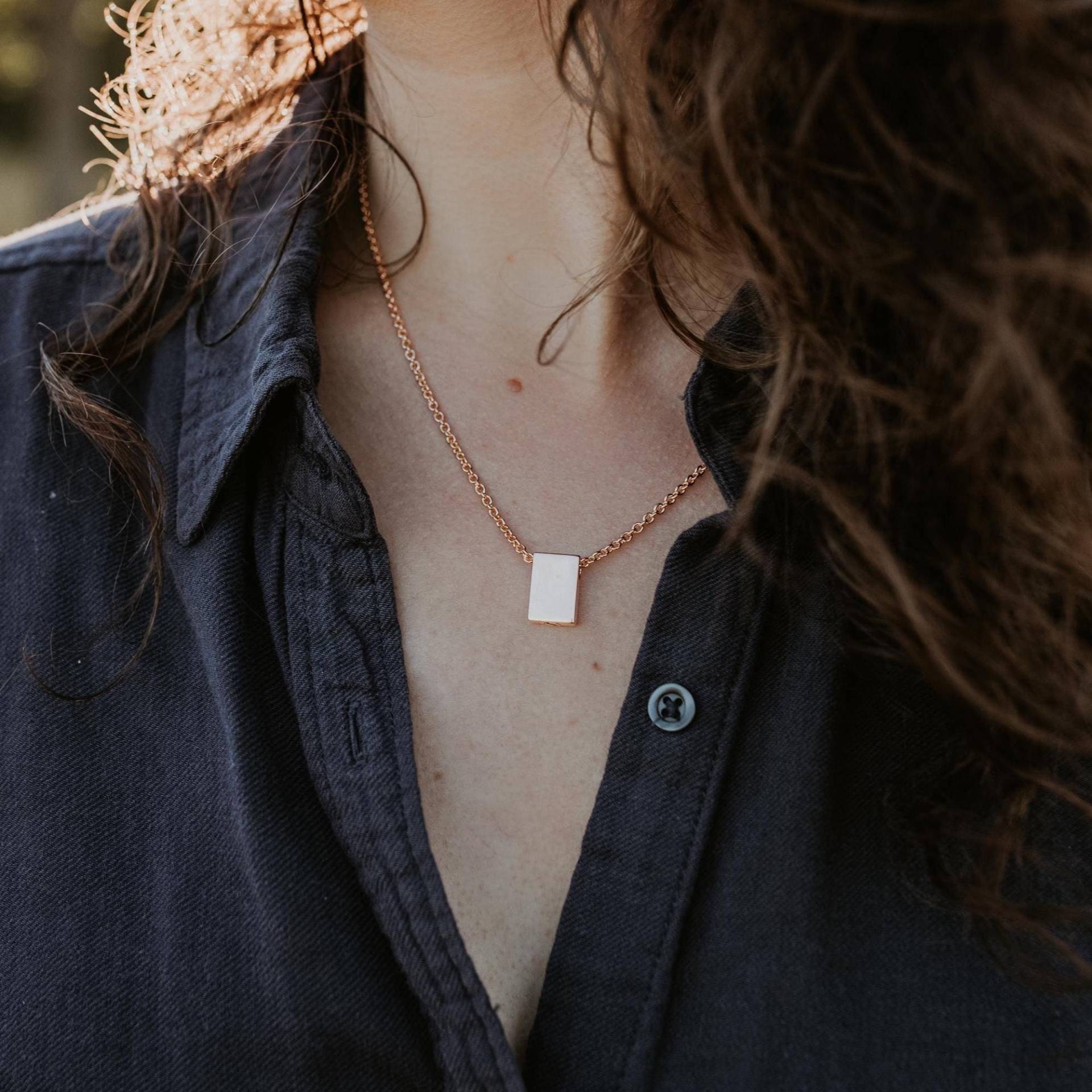 Rosegold Sterlingsilber Urne Halskette Gravur Erinnerung Anhänger-Pet von JustVial