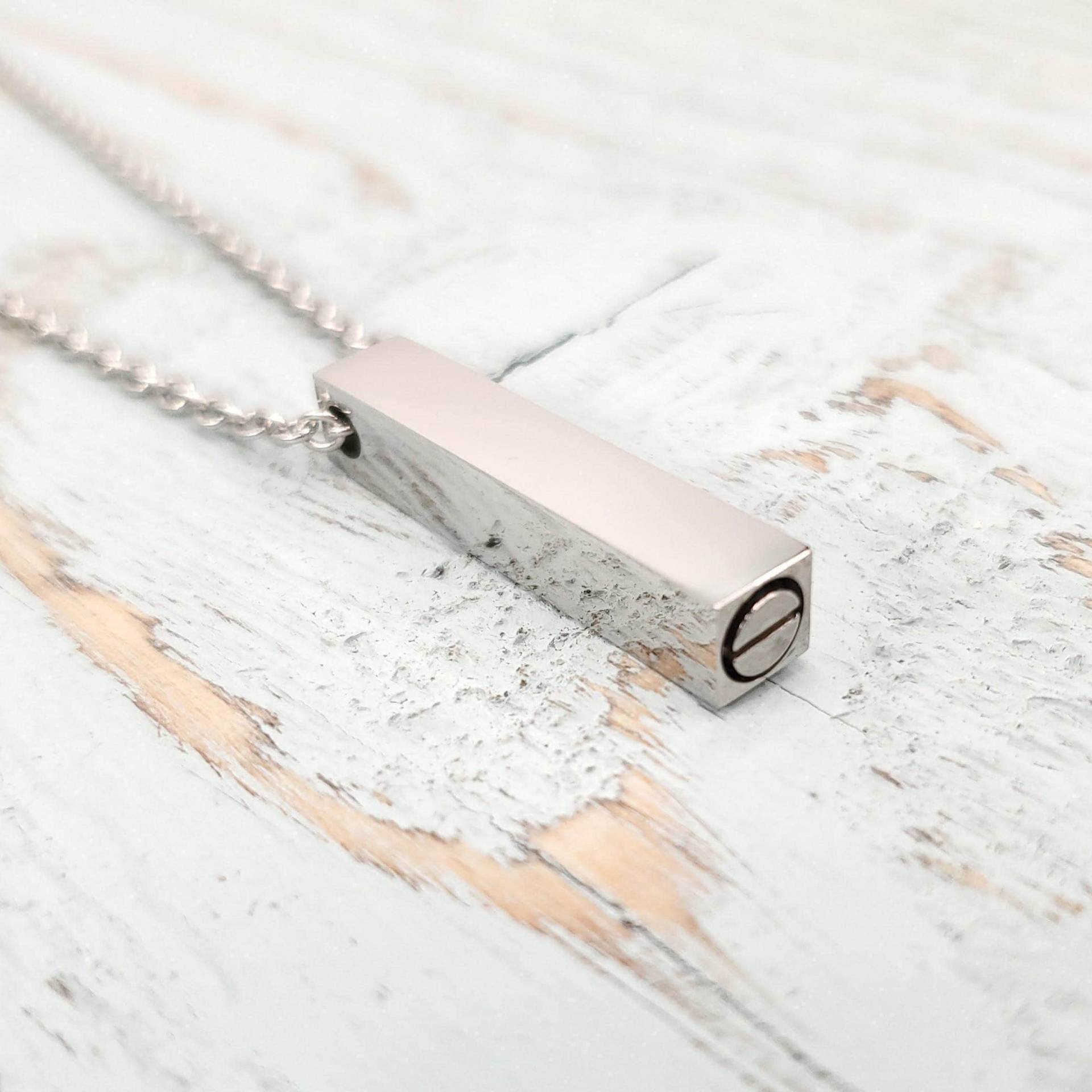 Silber Tube Feuerbestattung Halskette Edelstahl Asche Urne, Personalisierte Haustier Erinnerung Geschenk von JustVial